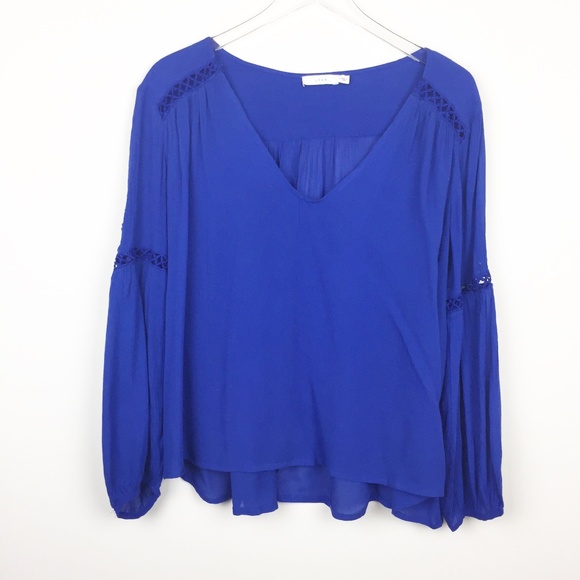 Lush Tops - Lush | Cobalt Blue Boho Gauze Blouse
